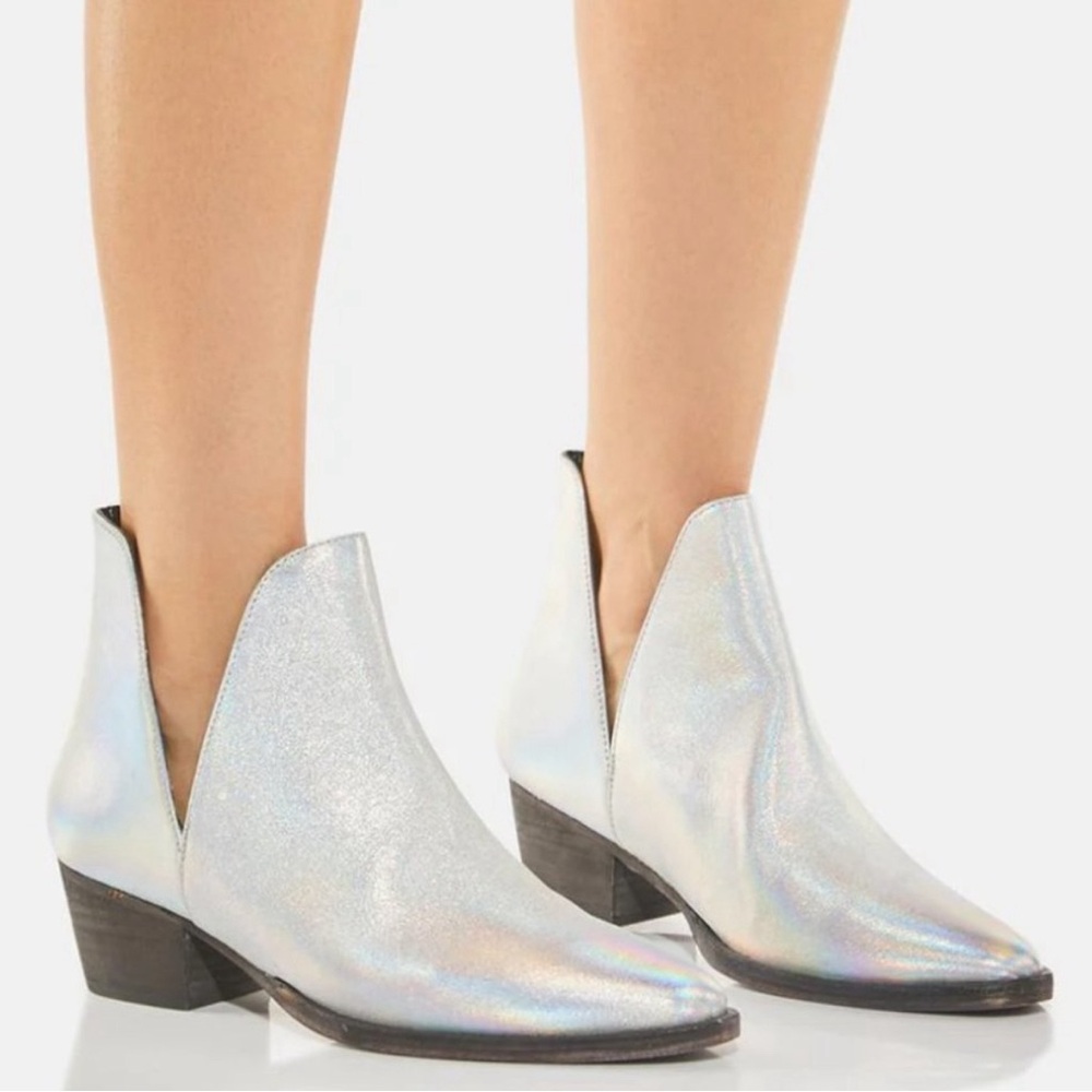 Free People metallic booties